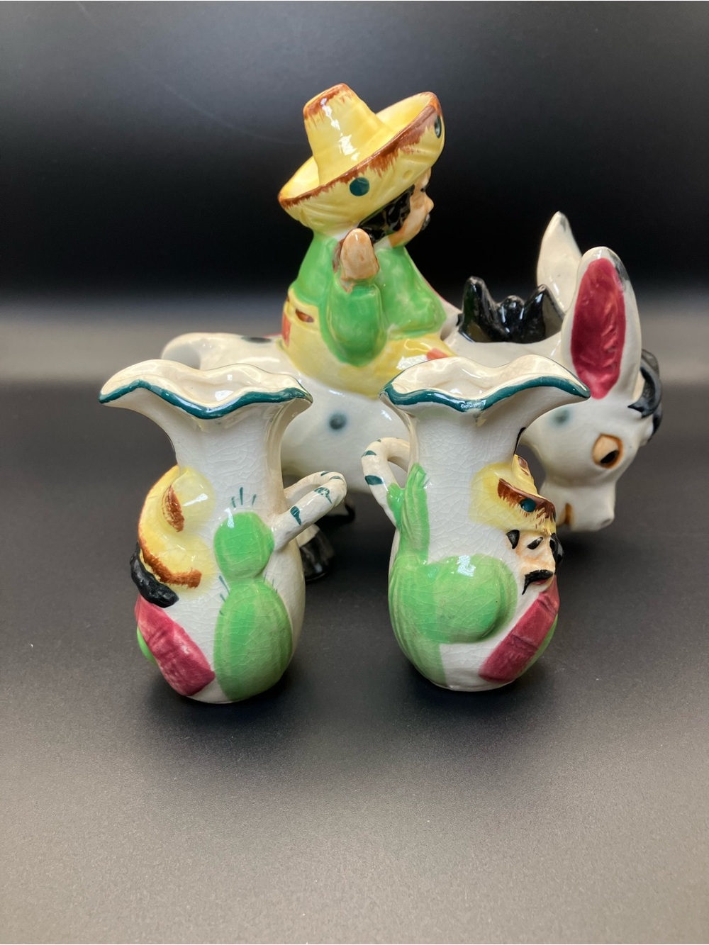 Vintage Japan Donkey with Rider Oil & Vinegar Set - Picture 5 of 8